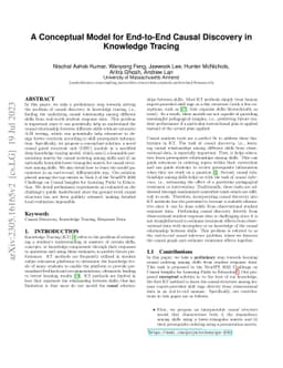 A Conceptual Model for End-to-End Causal Discovery in Knowledge Tracing