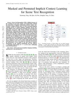 Masked and Permuted Implicit Context Learning for Scene Text Recognition