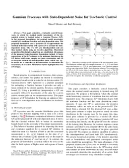 Gaussian Processes with State-Dependent Noise for Stochastic Control