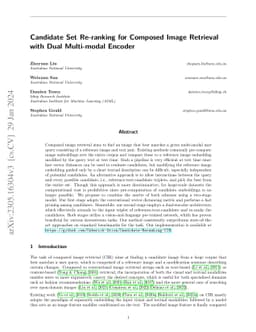 Candidate Set Re-ranking for Composed Image Retrieval with Dual
  Multi-modal Encoder
