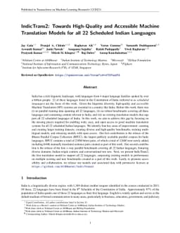 IndicTrans2: Towards High-Quality and Accessible Machine Translation
  Models for all 22 Scheduled Indian Languages