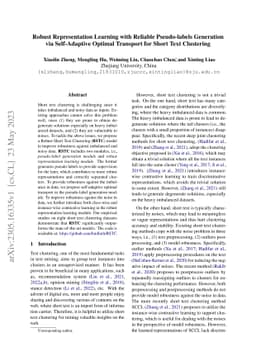 Robust Representation Learning with Reliable Pseudo-labels Generation
  via Self-Adaptive Optimal Transport for Short Text Clustering