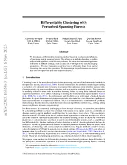 Differentiable Clustering with Perturbed Spanning Forests