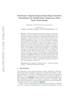 Stecformer: Spatio-temporal Encoding Cascaded Transformer for
  Multivariate Long-term Time Series Forecasting