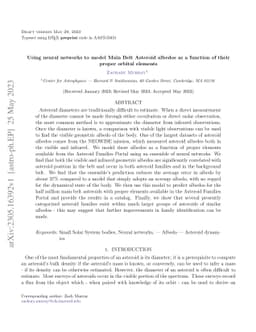 Using neural networks to model Main Belt Asteroid albedos as a function
  of their proper orbital elements