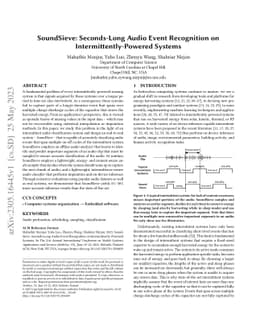 SoundSieve: Seconds-Long Audio Event Recognition on
  Intermittently-Powered Systems