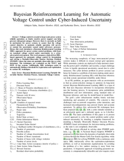 Bayesian Reinforcement Learning for Automatic Voltage Control under
  Cyber-Induced Uncertainty