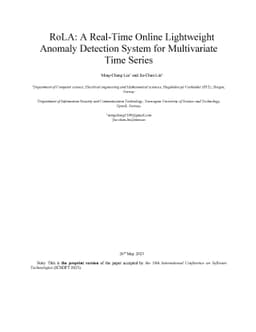 RoLA: A Real-Time Online Lightweight Anomaly Detection System for
  Multivariate Time Series