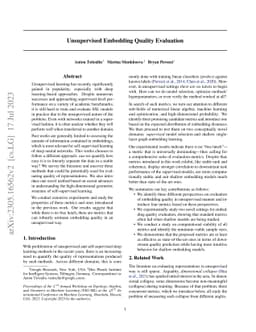 Unsupervised Embedding Quality Evaluation