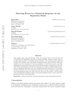 Detecting Errors in a Numerical Response via any Regression Model