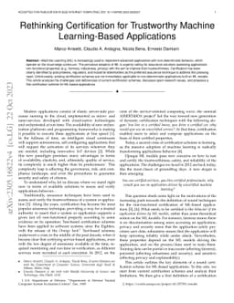 Rethinking Certification for Trustworthy Machine Learning-Based
  Applications
