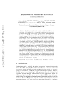 Argumentation Schemes for Blockchain Deanonymization
