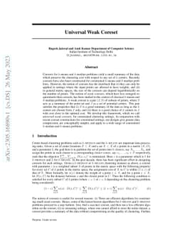 Universal Weak Coreset