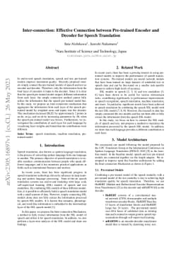 Inter-connection: Effective Connection between Pre-trained Encoder and
  Decoder for Speech Translation