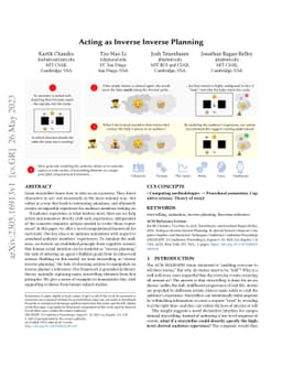 Acting as Inverse Inverse Planning