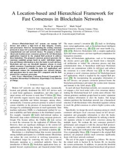 A Location-based and Hierarchical Framework for Fast Consensus in
  Blockchain Networks