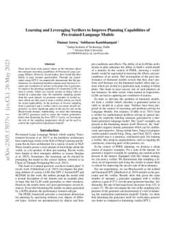 Learning and Leveraging Verifiers to Improve Planning Capabilities of
  Pre-trained Language Models