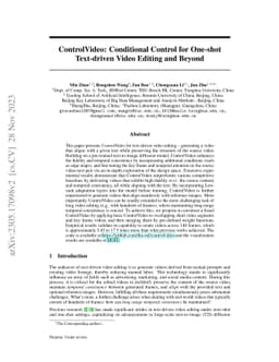 ControlVideo: Conditional Control for One-shot Text-driven Video Editing
  and Beyond