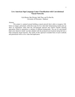 Live American Sign Language Letter Classification with Convolutional
  Neural Networks
