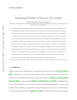 Improving Stability in Decision Tree Models