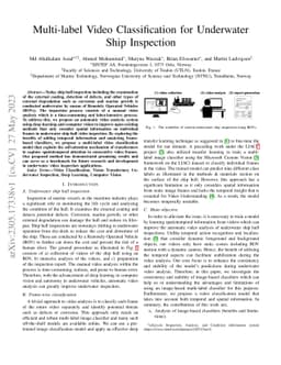 Multi-label Video Classification for Underwater Ship Inspection