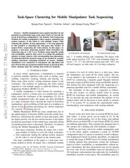 Task-Space Clustering for Mobile Manipulator Task Sequencing