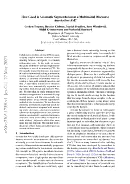 How Good is Automatic Segmentation as a Multimodal Discourse Annotation
  Aid?