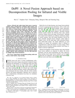 DePF: A Novel Fusion Approach based on Decomposition Pooling for
  Infrared and Visible Images