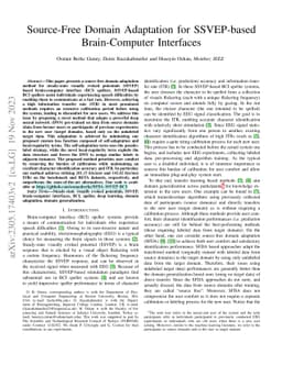 Source-Free Domain Adaptation for SSVEP-based Brain-Computer Interfaces