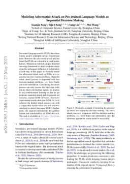 Modeling Adversarial Attack on Pre-trained Language Models as Sequential
  Decision Making
