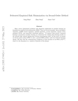 Federated Empirical Risk Minimization via Second-Order Method