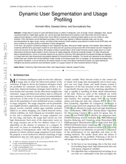 Dynamic User Segmentation and Usage Profiling