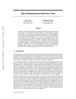 Data Minimization at Inference Time