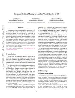 Bayesian Decision Making to Localize Visual Queries in 2D