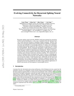 Evolving Connectivity for Recurrent Spiking Neural Networks