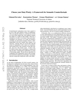 Choose your Data Wisely: A Framework for Semantic Counterfactuals
