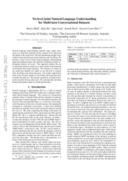 Tri-level Joint Natural Language Understanding for Multi-turn
  Conversational Datasets