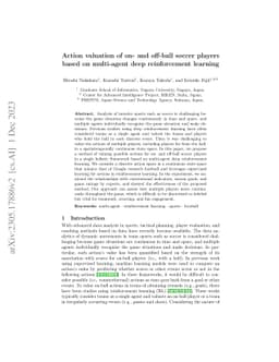 Action valuation of on- and off-ball soccer players based on multi-agent
  deep reinforcement learning