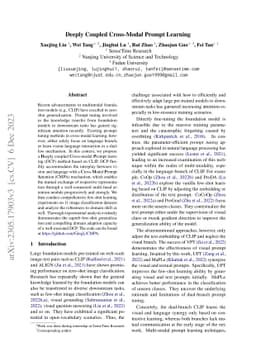 Deeply Coupled Cross-Modal Prompt Learning