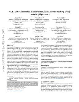 ACETest: Automated Constraint Extraction for Testing Deep Learning
  Operators
