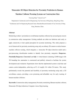 Monocular 2D Camera-based Proximity Monitoring for Human-Machine
  Collision Warning on Construction Sites