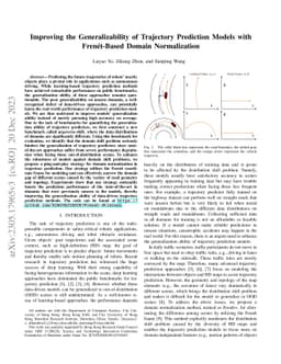 Improving the Generalizability of Trajectory Prediction Models with
  Frenet-Based Domain Normalization
