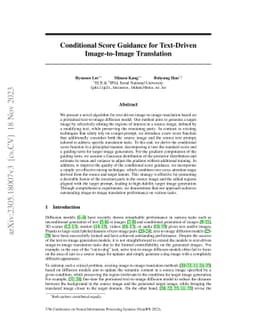 Conditional Score Guidance for Text-Driven Image-to-Image Translation