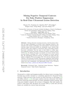 Mining Negative Temporal Contexts For False Positive Suppression In
  Real-Time Ultrasound Lesion Detection