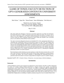Game of Tones: Faculty detection of GPT-4 generated content in
  university assessments