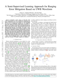 A Semi-Supervised Learning Approach for Ranging Error Mitigation Based
  on UWB Waveform