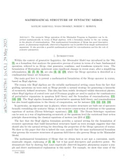 Mathematical Structure of Syntactic Merge