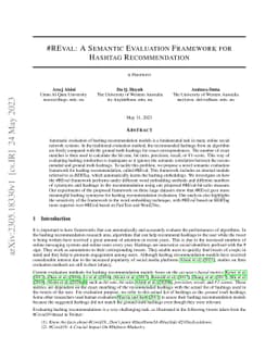 #REVAL: a semantic evaluation framework for hashtag recommendation