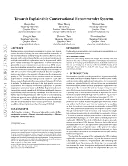 Towards Explainable Conversational Recommender Systems