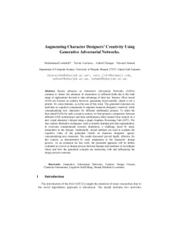 Augmenting Character Designers Creativity Using Generative Adversarial
  Networks